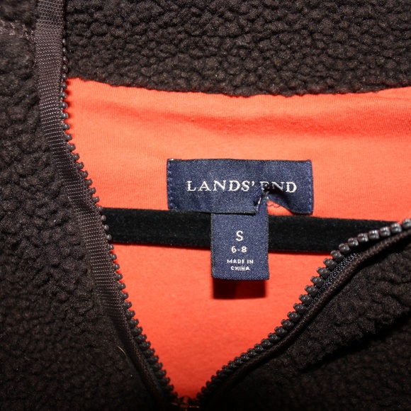 Dark Brown Fleece Lands End Sweatshirt - Picture 3 of 5